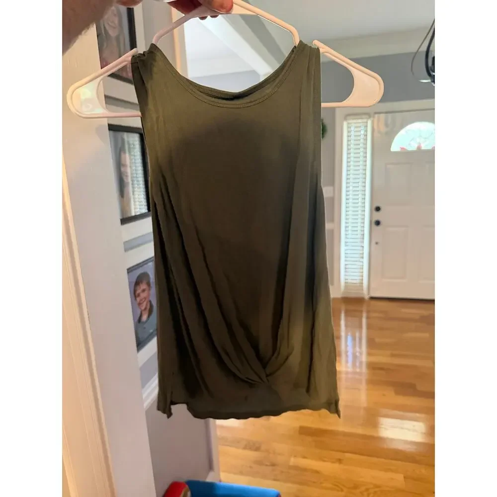 Children’s Place Girls L 10/12 Olive Green Twist Front Sleeveless Tank Top